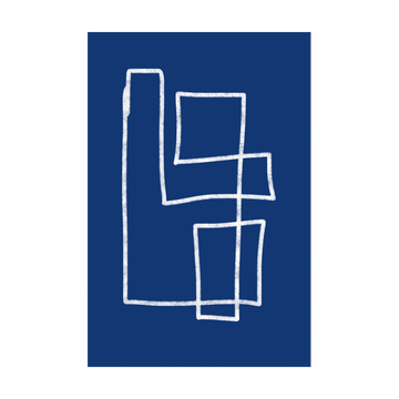 0535 - Quadro Geo Forms Blue 2