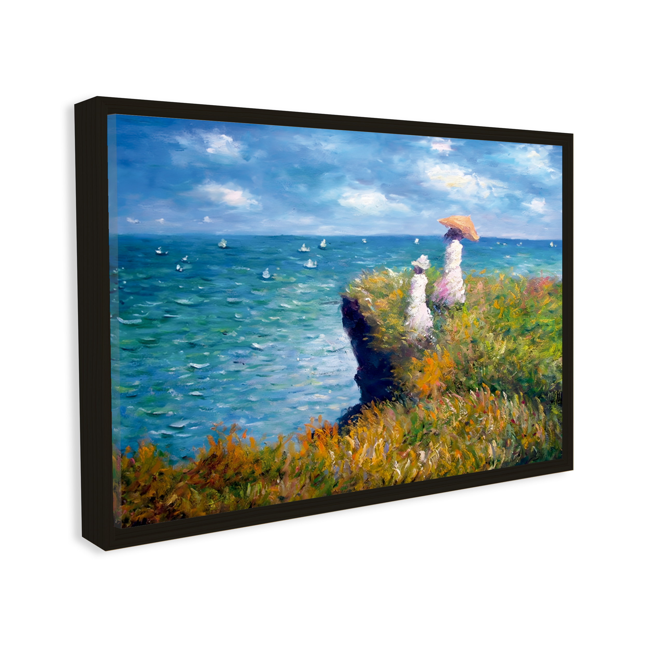 0546 - Quadro The Cliff Walk at Pourville – 1882 - Art Institute of Ch