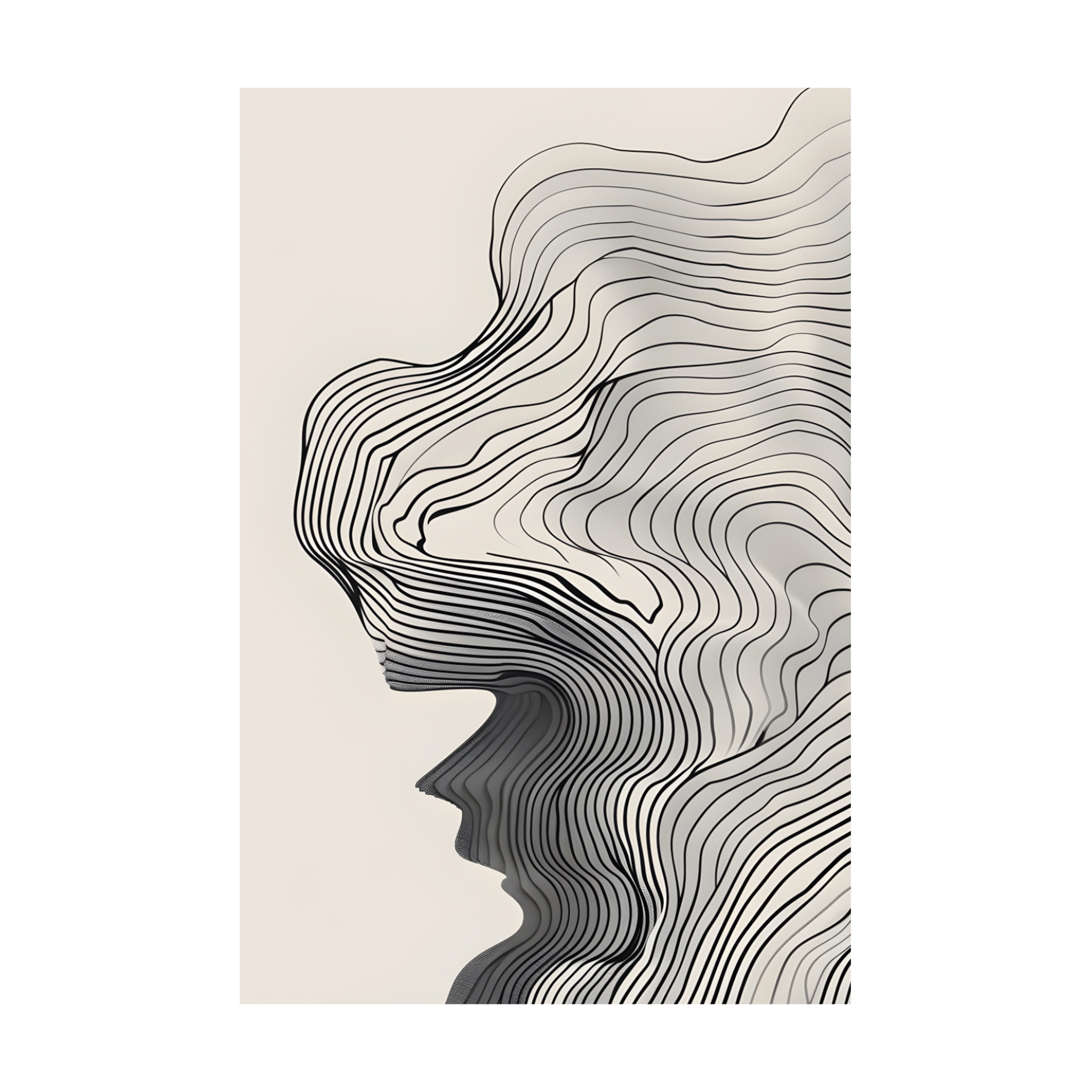 0071 - Quadro Curvas Abstratas