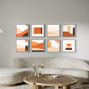 8004 - Composição de 8 quadros Formas Terrenas