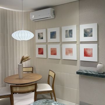 8006 - Composição de 8 quadros Aquarelados com borda branca