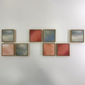 8007 - Composição de 8 quadros Aquarelados