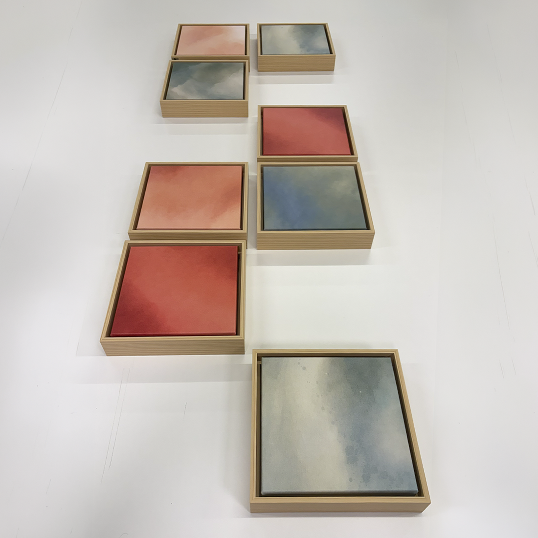 8007 - Composição de 8 quadros Aquarelados