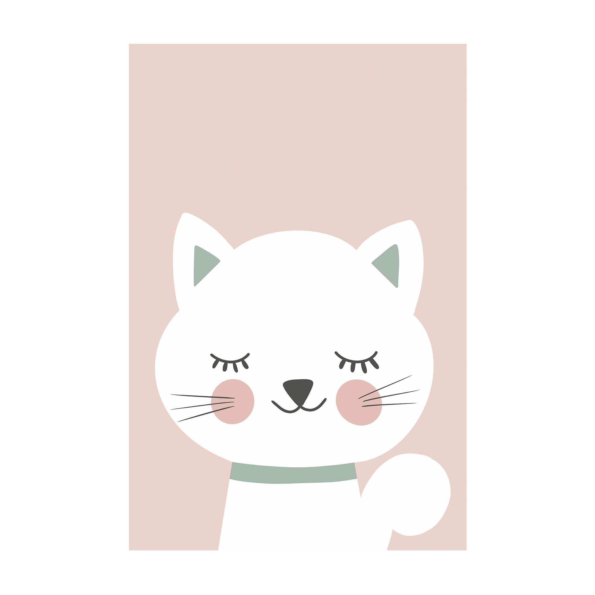 0861 - Quadro Gatinho Rosa