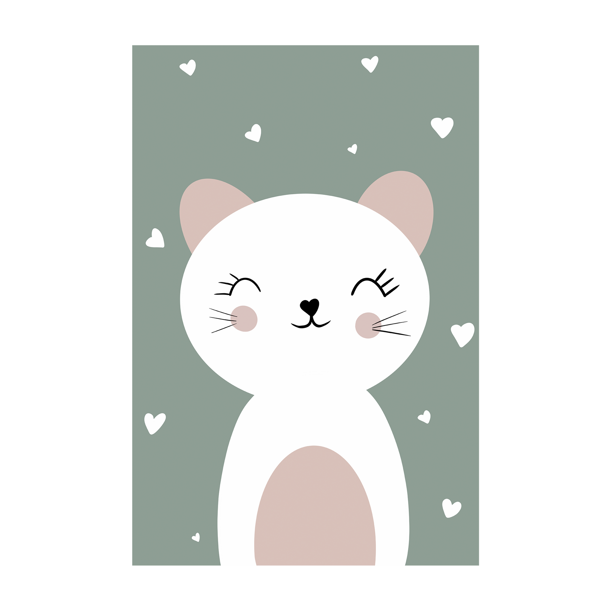 0862 - Quadro Gatinho Verde