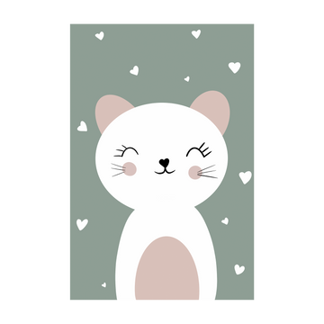 0862 - Quadro Gatinho Verde