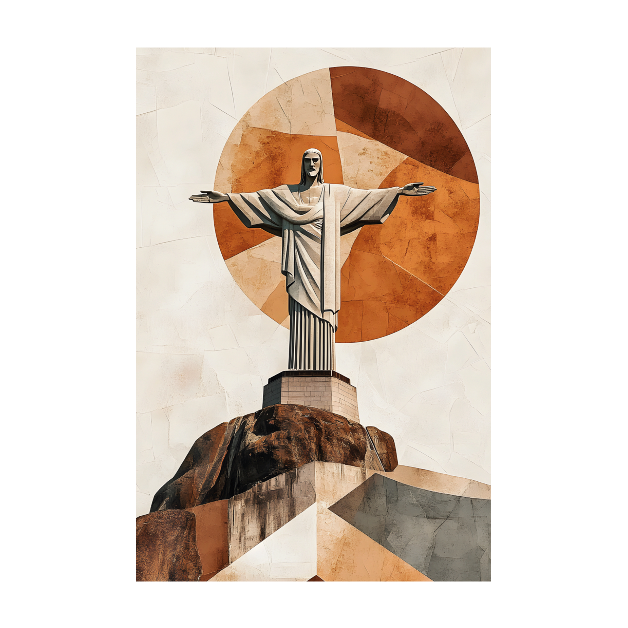 0876 - Quadro Cristo Redentor Abstrato