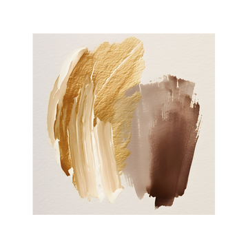 0089 - Quadro  Brushstrokes Brown and Gold 1