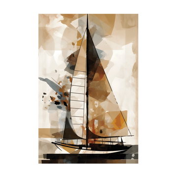 0897 - Quadro Barco a Vela Abstrato