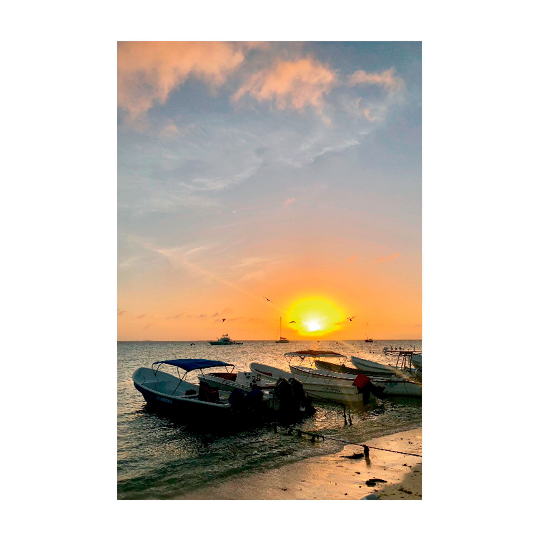0949 - Quadro Por do Sol na Praia