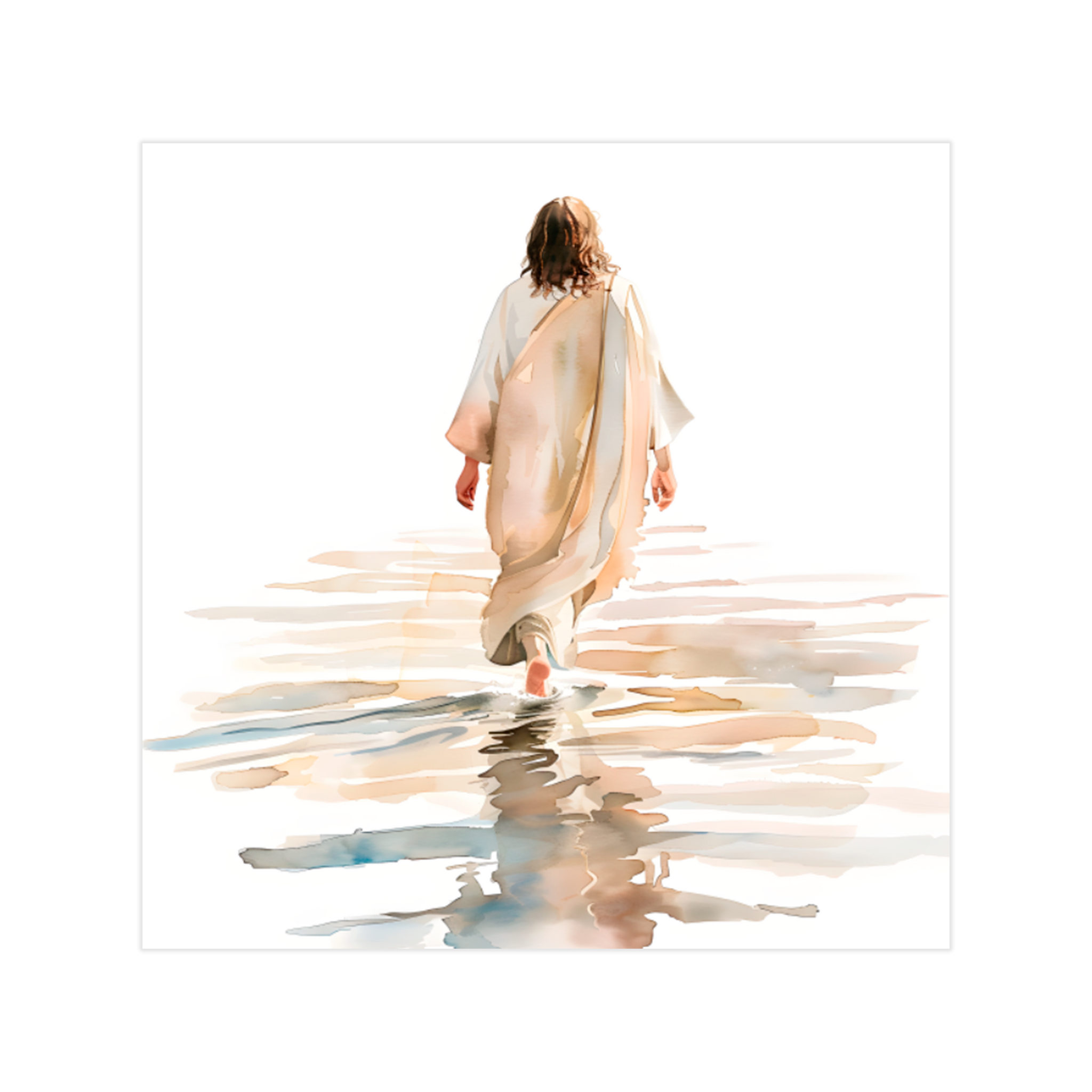 0992 - Quadro Jesus Andando Sobre as Águas Quadrado