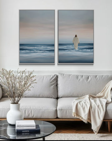 2220 - Dupla de Quadros Mar e Jesus