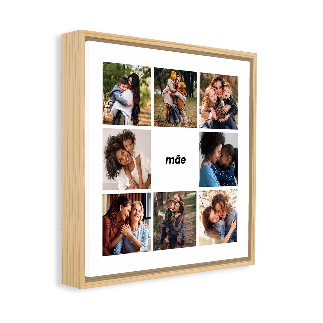 1331 - Quadro Dia das Mães Quadrado - 8 fotos personalizadas