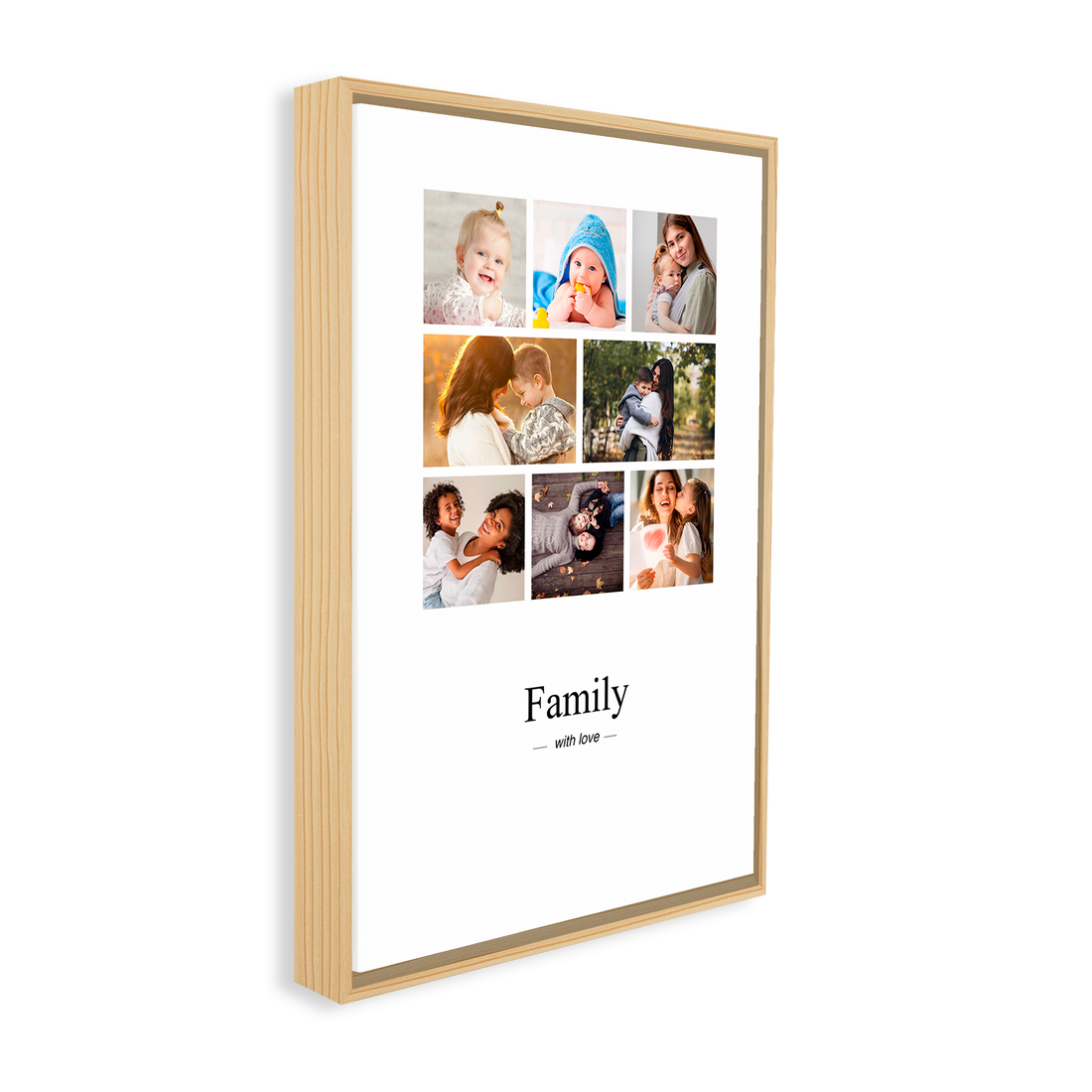 1327 - Quadro Dia das Mães Family with love - 8 fotos personalizadas