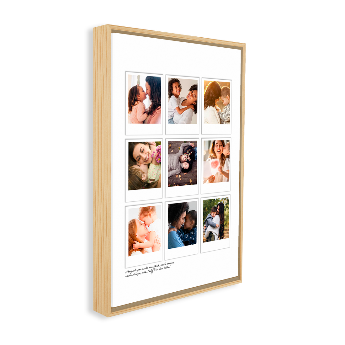 1323 - Quadro Dia das Mães - 9 fotos personalizadas - Estilo Polaroid
