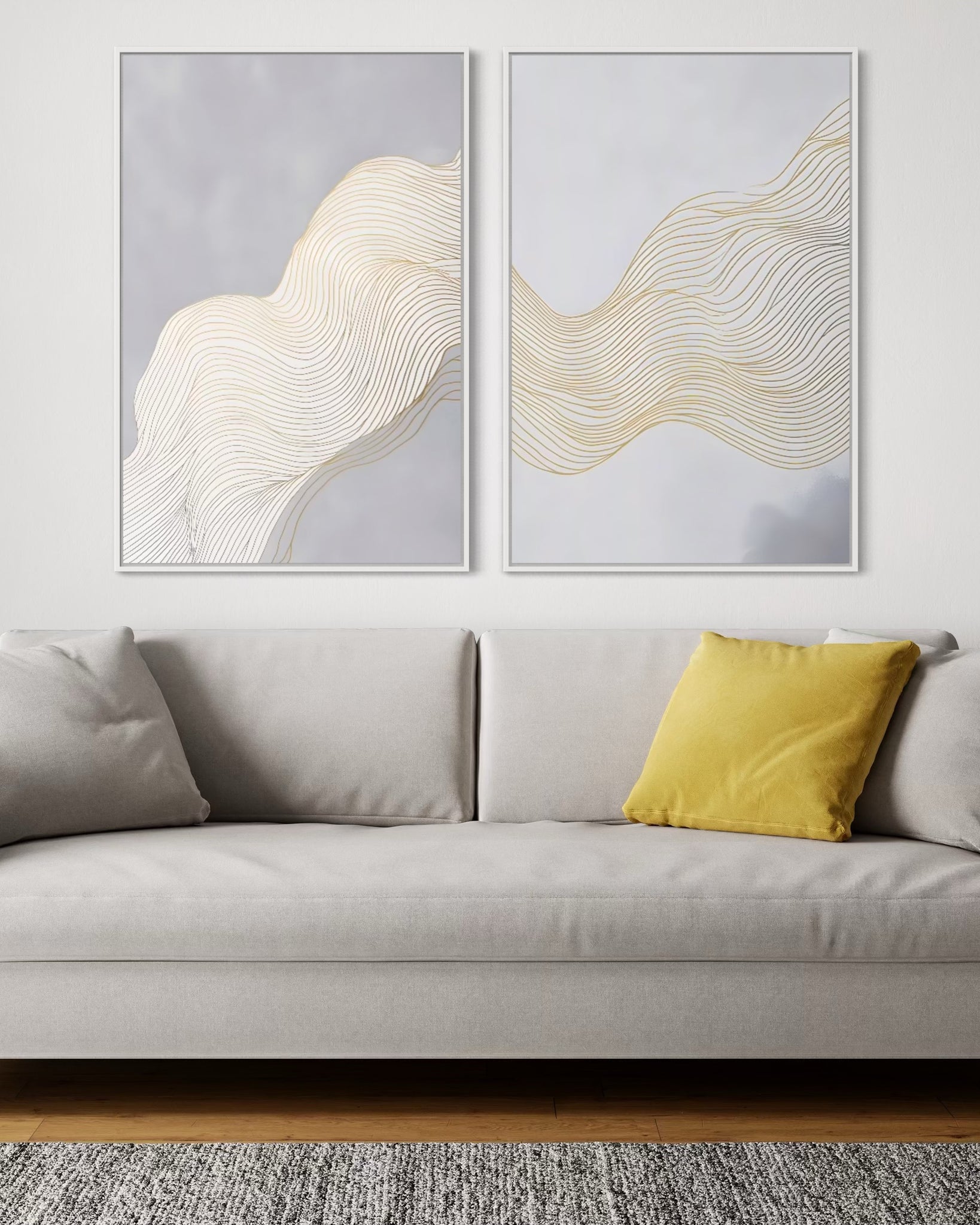 2223 - Dupla de Quadros Linhas Minimalistas