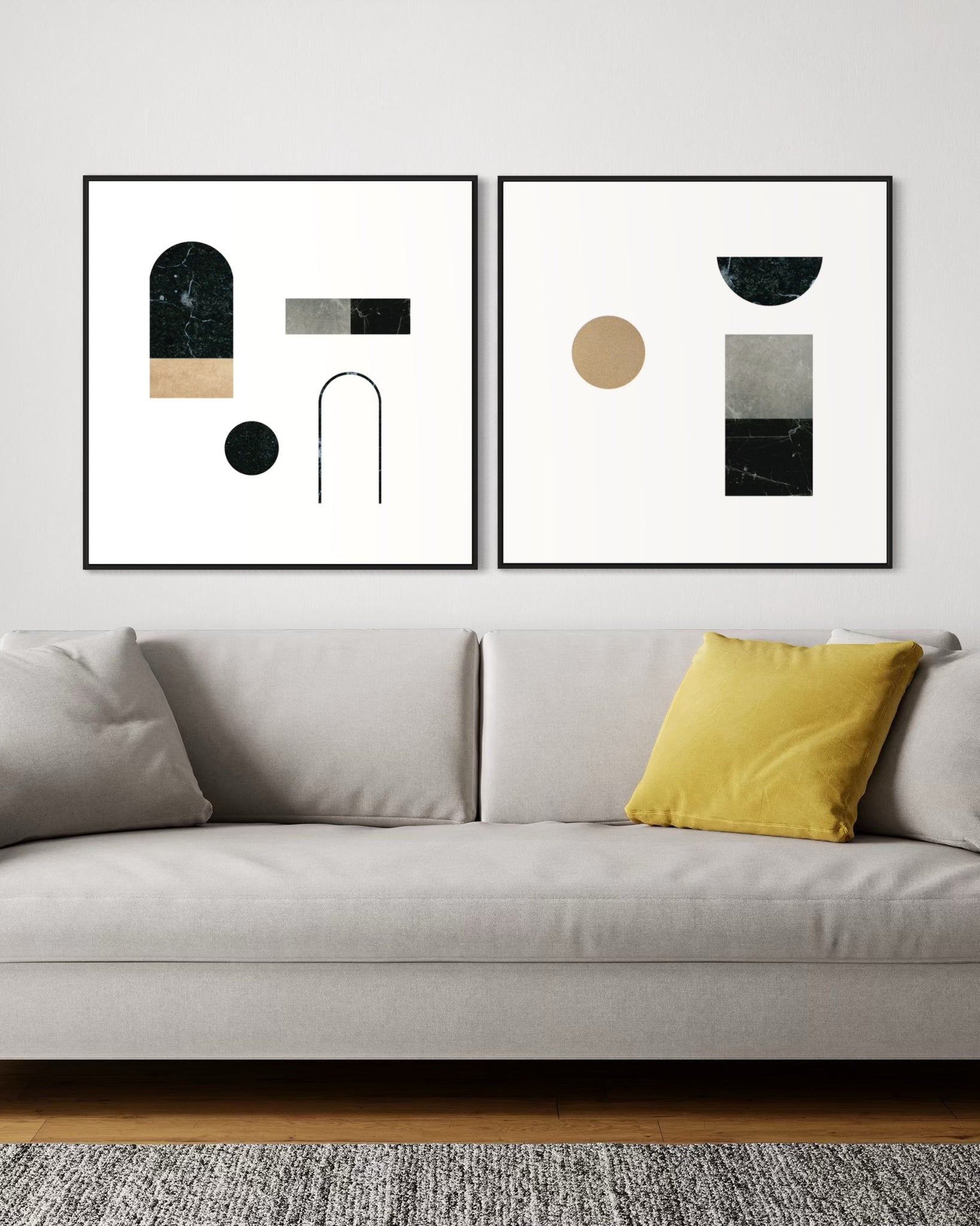 2239 - Dupla de Quadros Formas Minimalistas