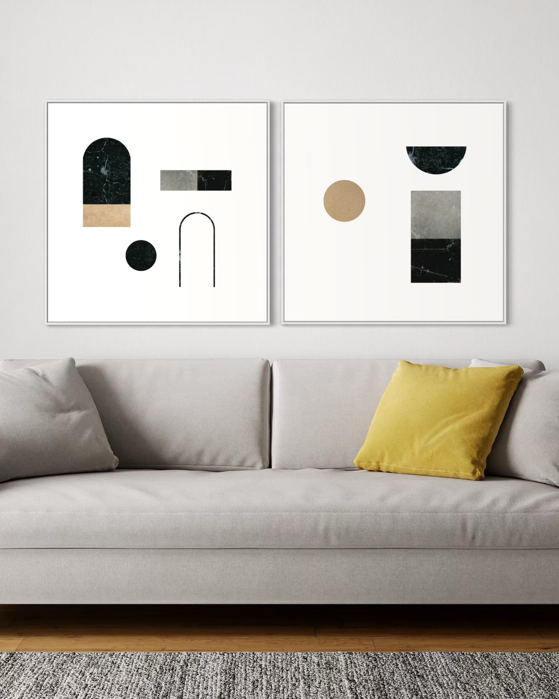 2239 - Dupla de Quadros Formas Minimalistas