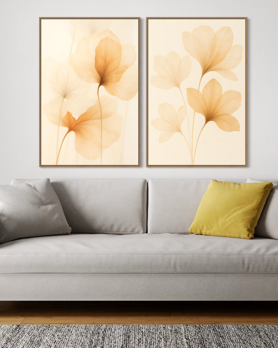 2244 - Dupla de Quadros Plantas Minimalistas