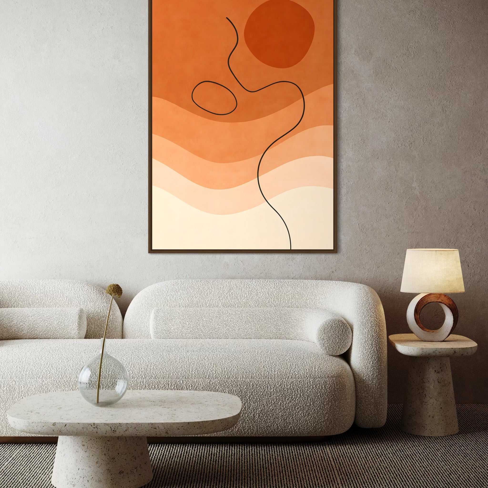 1543 - Quadro Abstrato Orange Waves