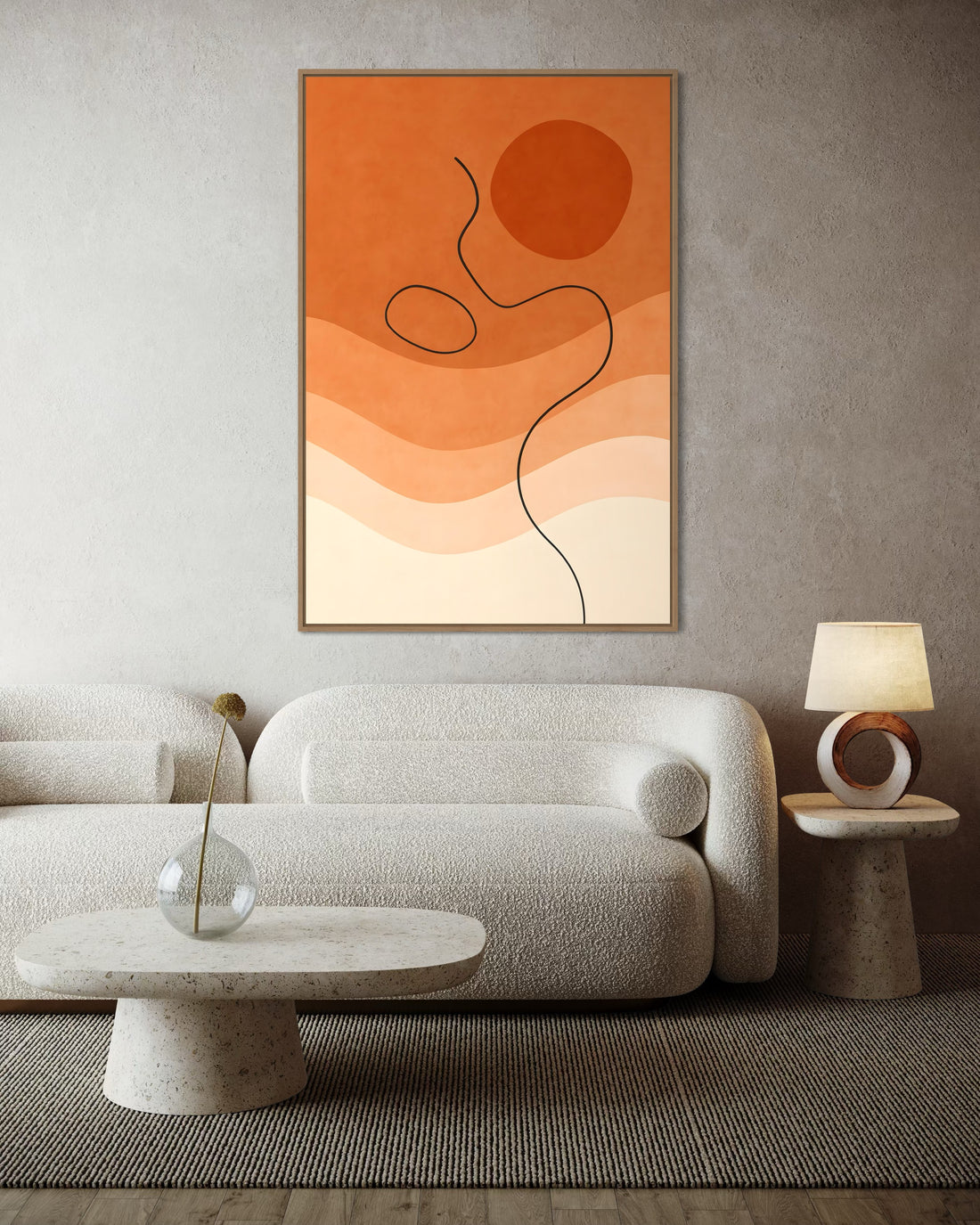 1543 - Quadro Abstrato Orange Waves