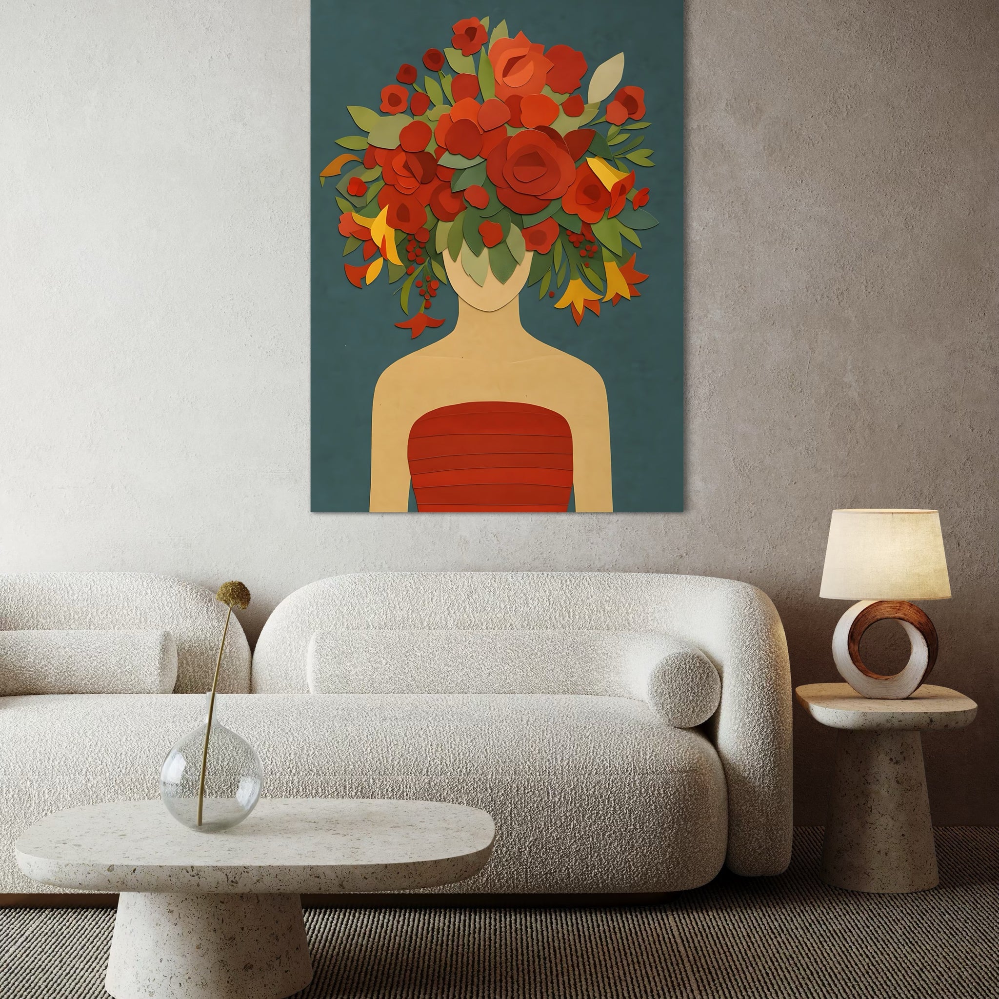 1531 - Quadro Mulher e Flores