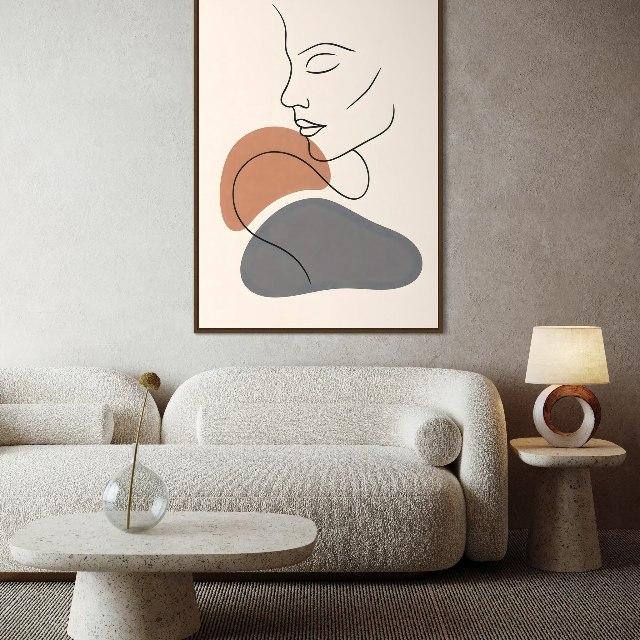 1546 - Quadro Abstrato Face Minimalista