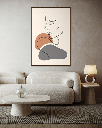 1546 - Quadro Abstrato Face Minimalista