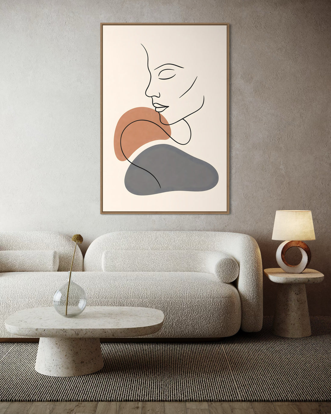 1546 - Quadro Abstrato Face Minimalista