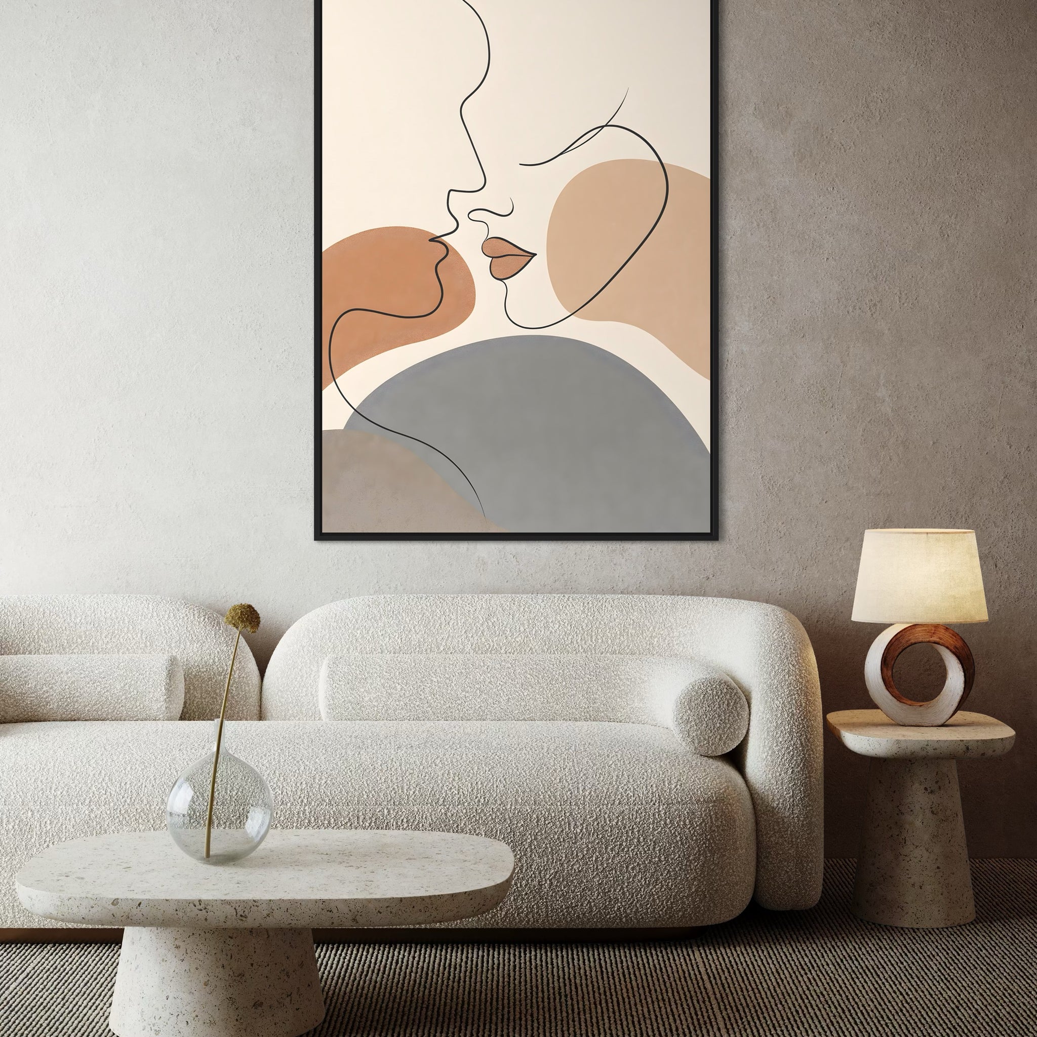 1546 - Quadro Abstrato Casal Minimalista