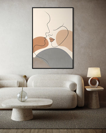 1546 - Quadro Abstrato Casal Minimalista