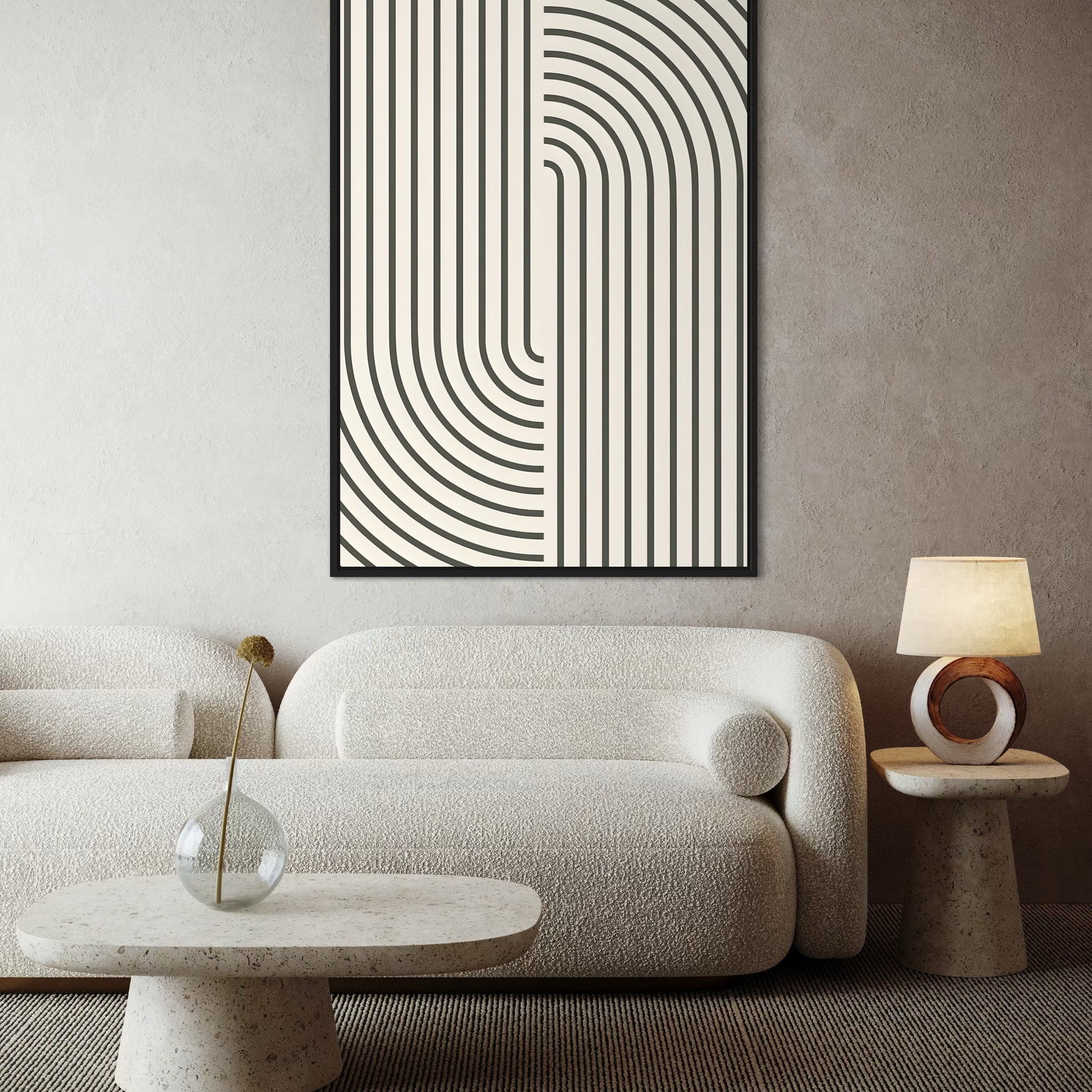1513 - Quadro Abstrato Curvas Minimalistas 2