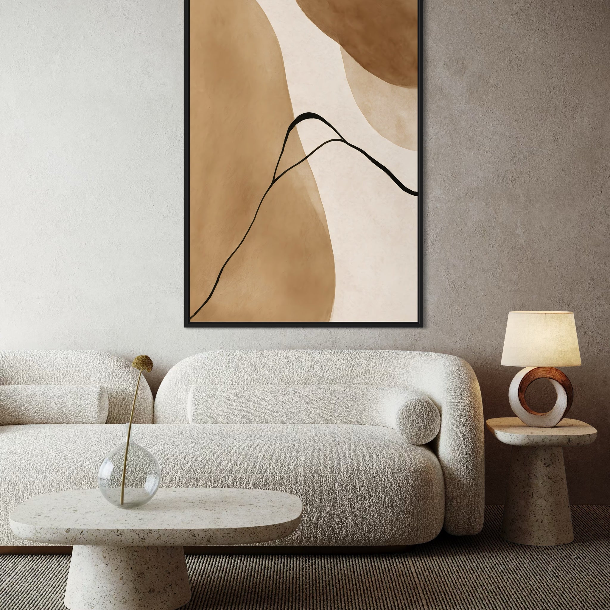 1572 - Quadro Abstrato Curvas Rústicas 1