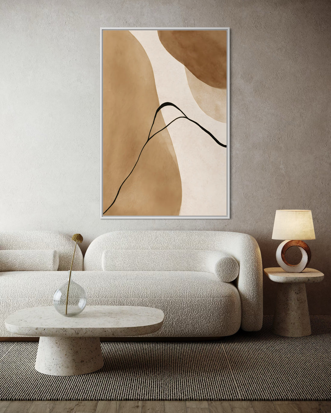 1572 - Quadro Abstrato Curvas Rústicas 1