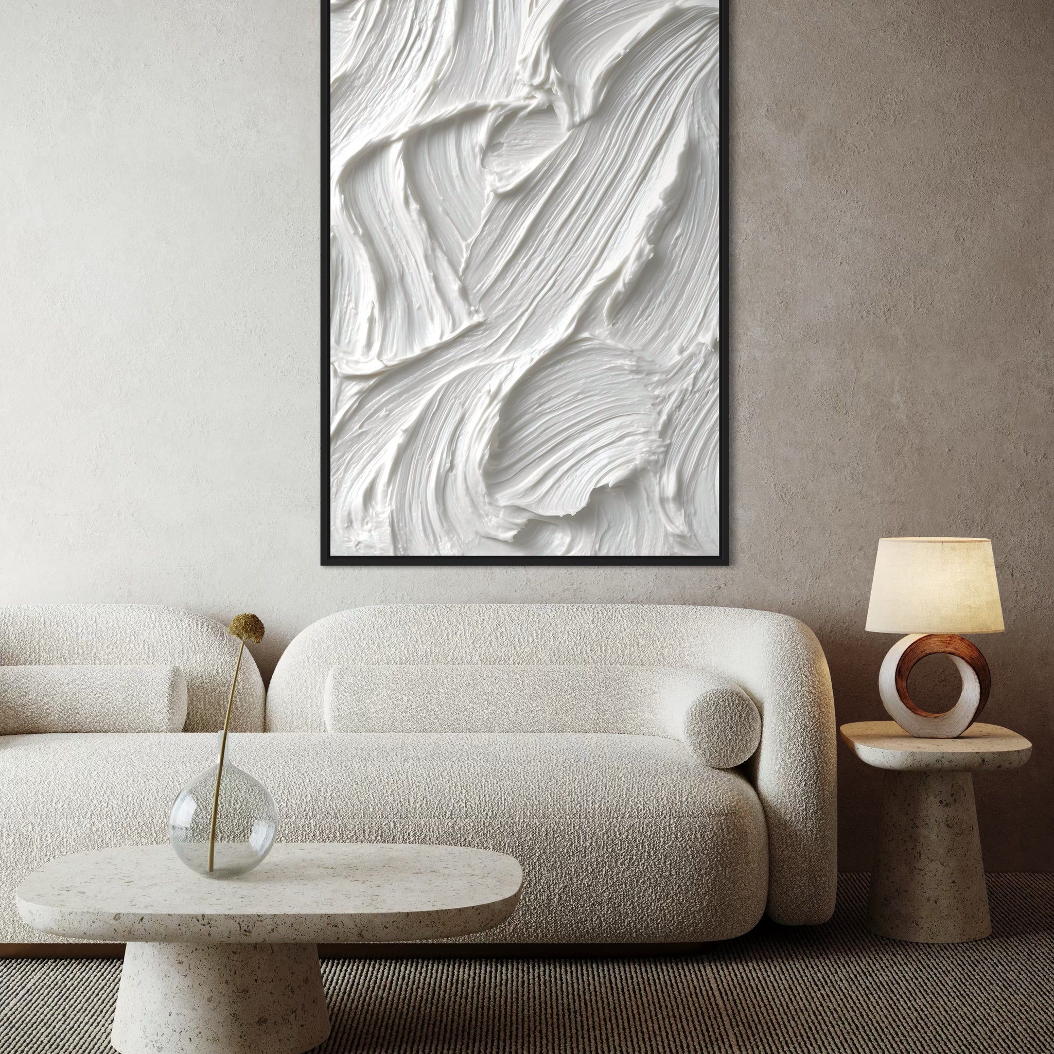 1571 - Quadro Abstrato Espatulada Neutra 1