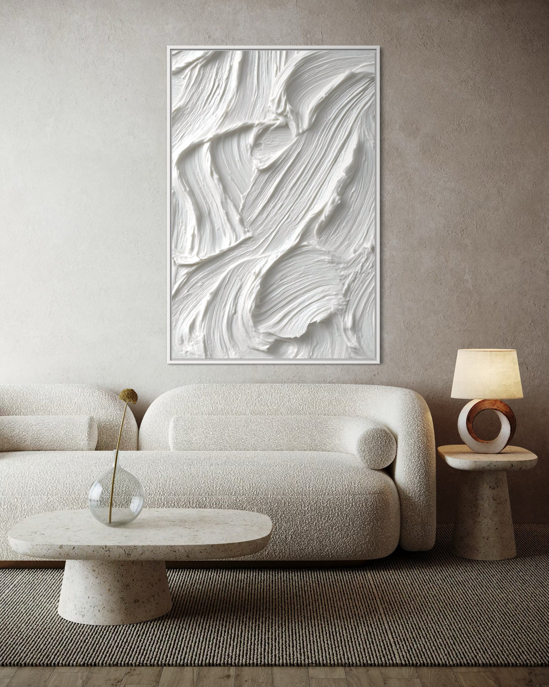 1571 - Quadro Abstrato Espatulada Neutra 1