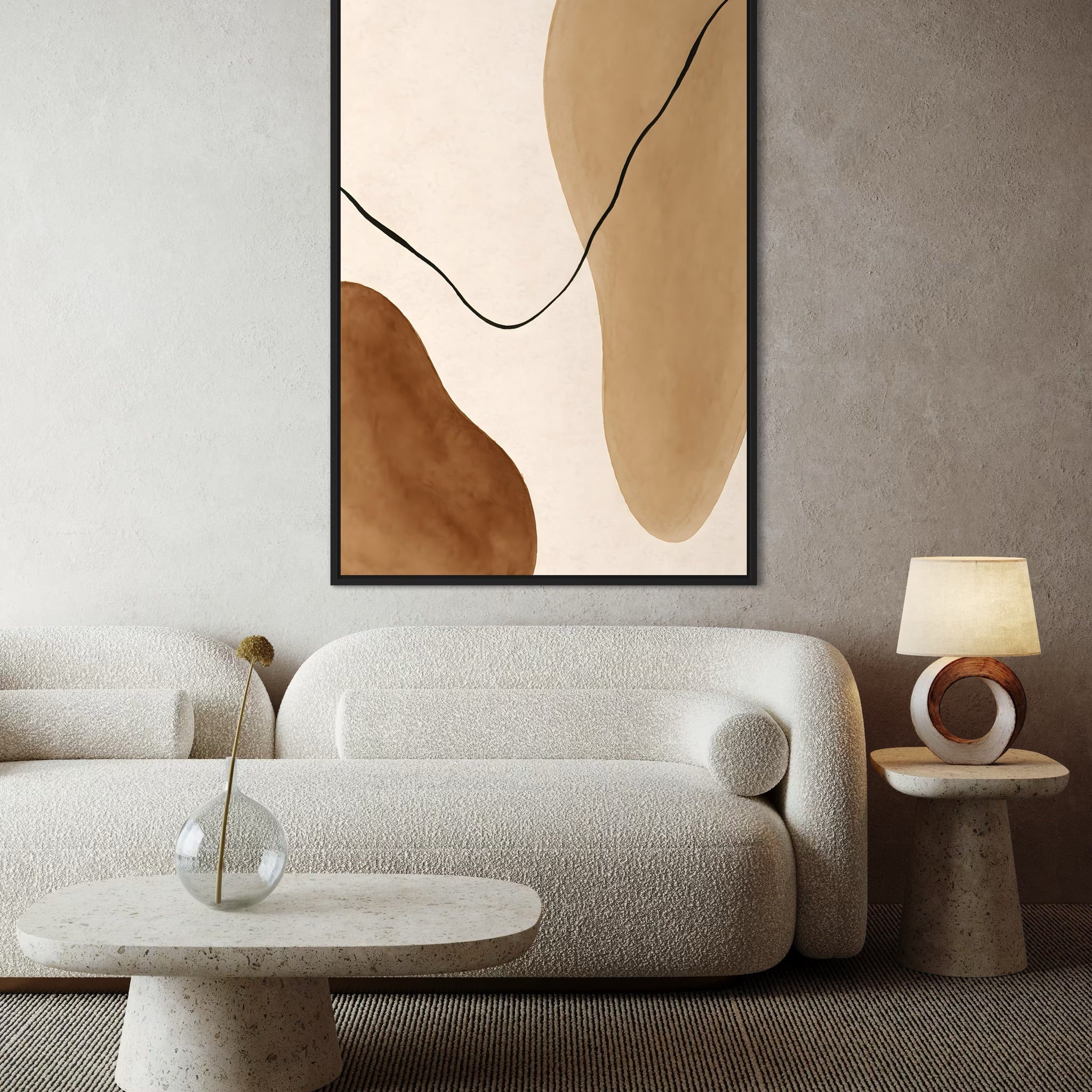 1567 - Quadro Abstrato Curvas Rústicas 2