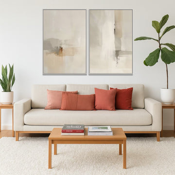 2246 - Dupla de Quadros Bege Suave