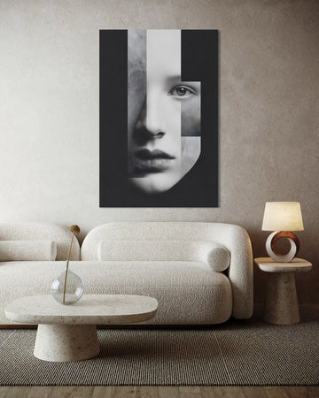 1580 - Quadro Abstrato Face Moderna