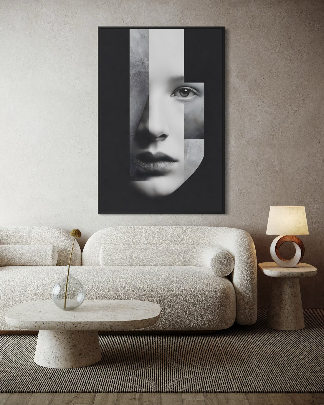 1580 - Quadro Abstrato Face Moderna