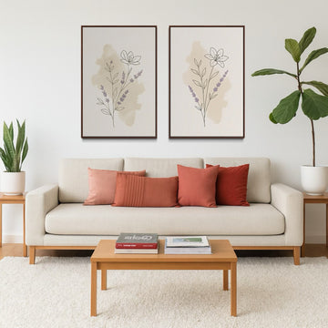 2247 - Dupla de Quadros Flor Minamlista