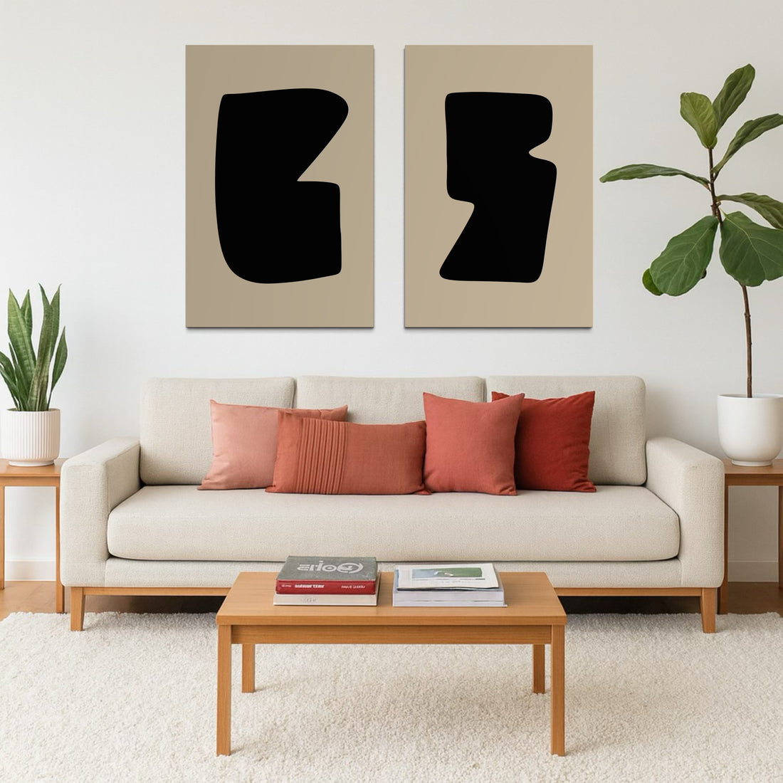 2249 - Dupla de Quadros Formas Minimalistas