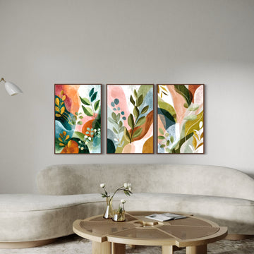 3038 - Trio de Quadros Dança das Flores