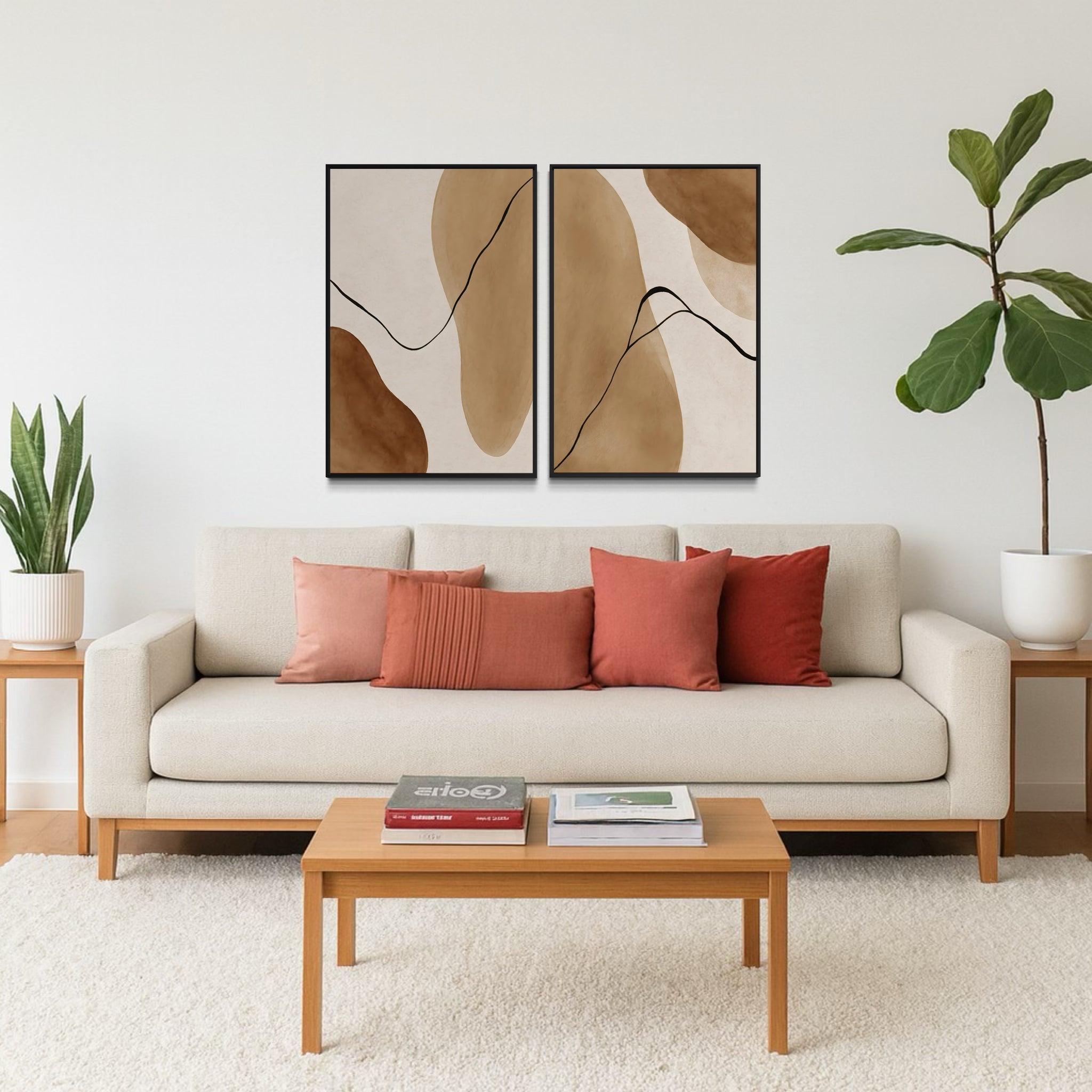 2250 - Dupla de Quadros Areia e Terra