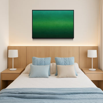 1586 - Quadro Abstrato Tons de Verde Horizontal