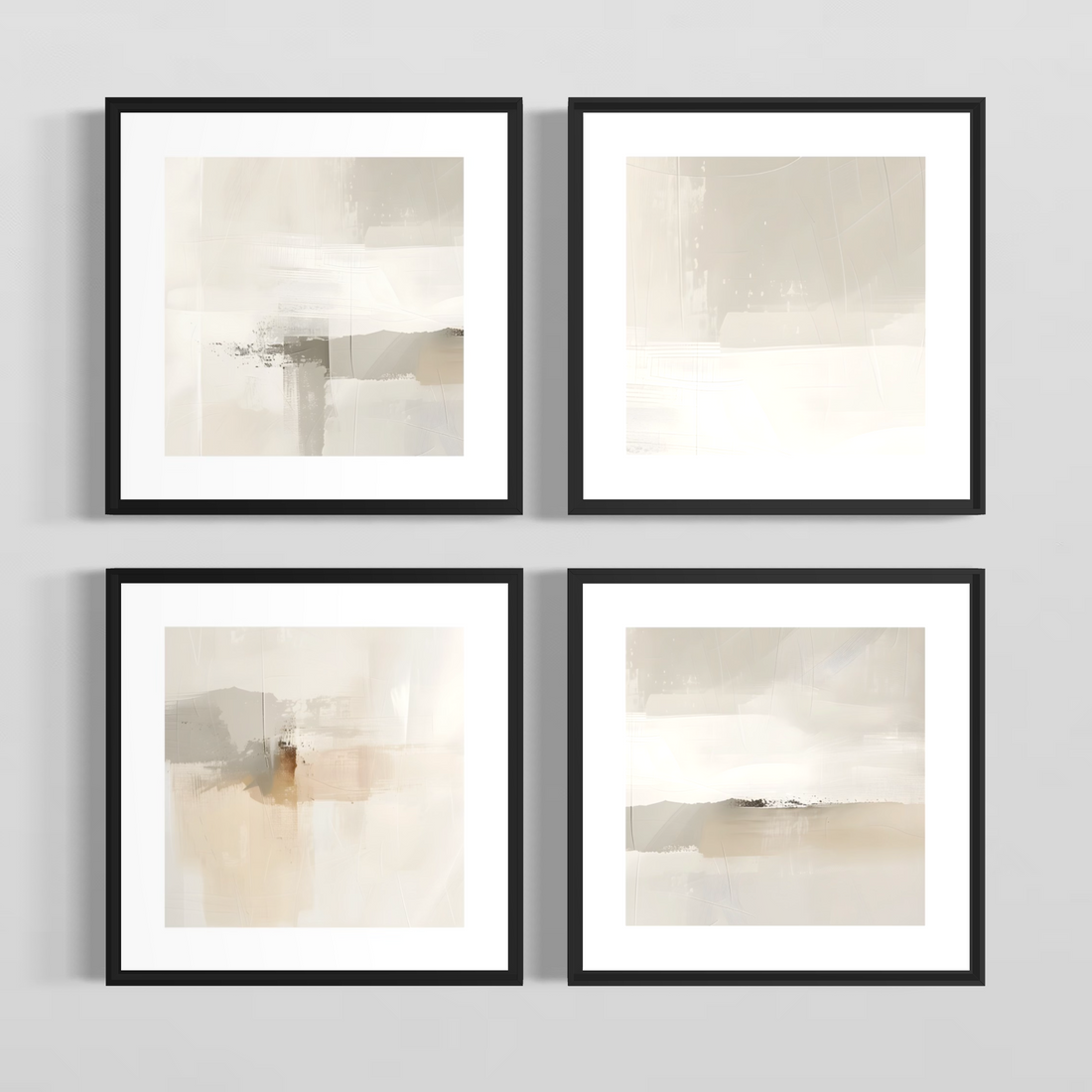 4008 - Composição de 4 Quadros suaves e neutros