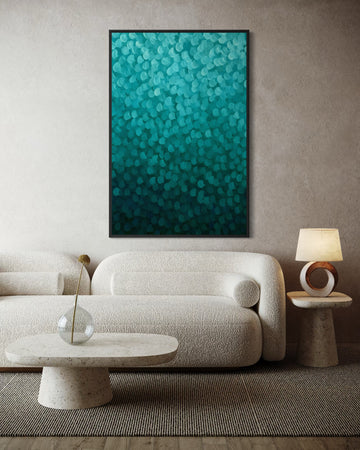 1600 - Quadro Abstrato Toques de Turquesa