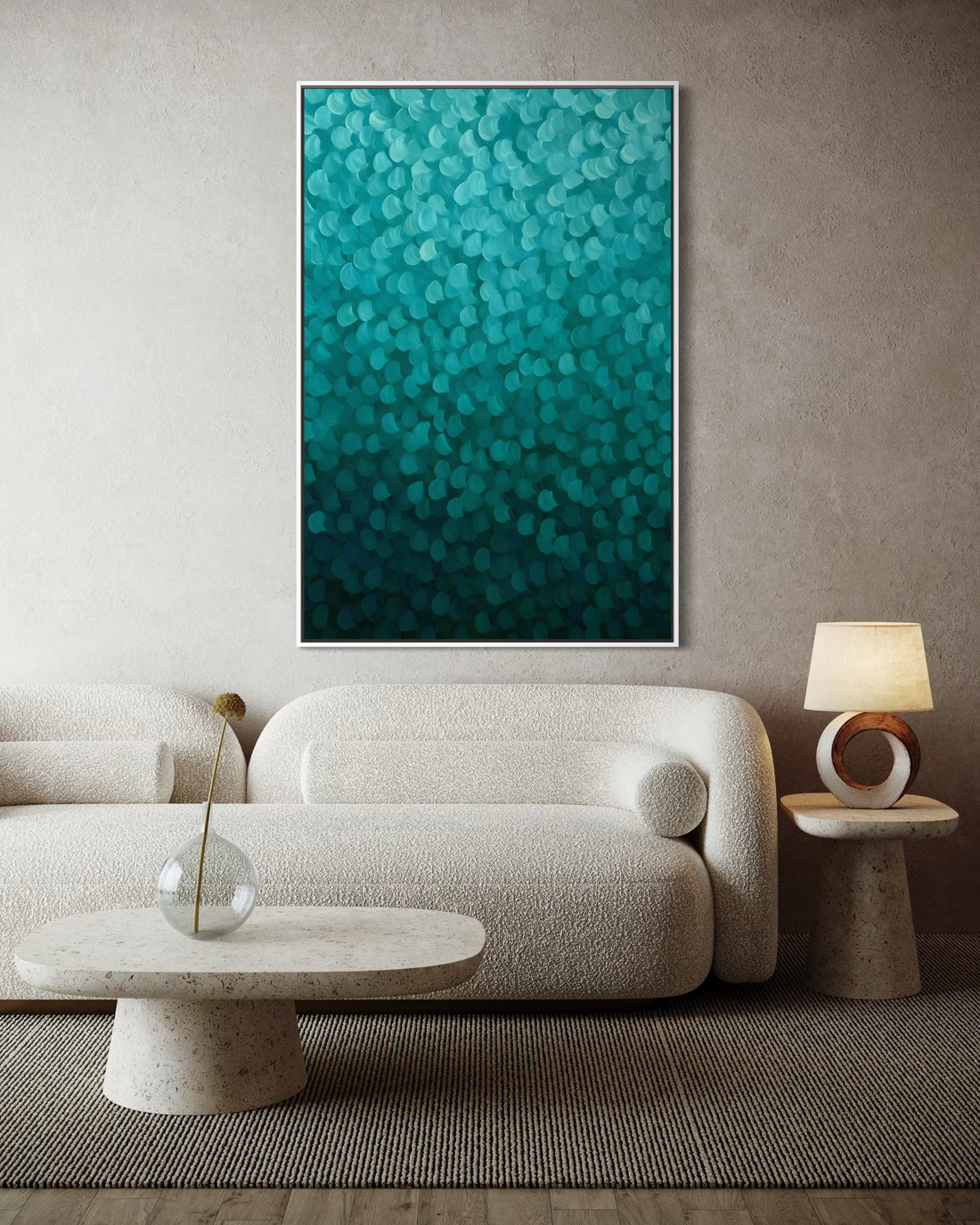 1600 - Quadro Abstrato Toques de Turquesa