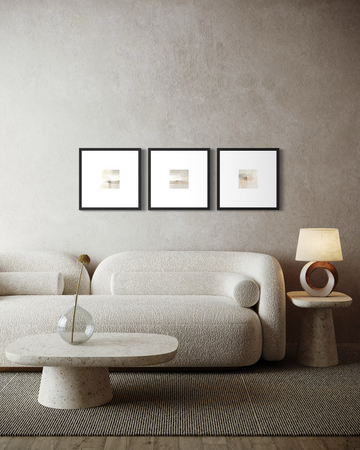 3505 - Trio de Quadros Abstratos Minimal Design
